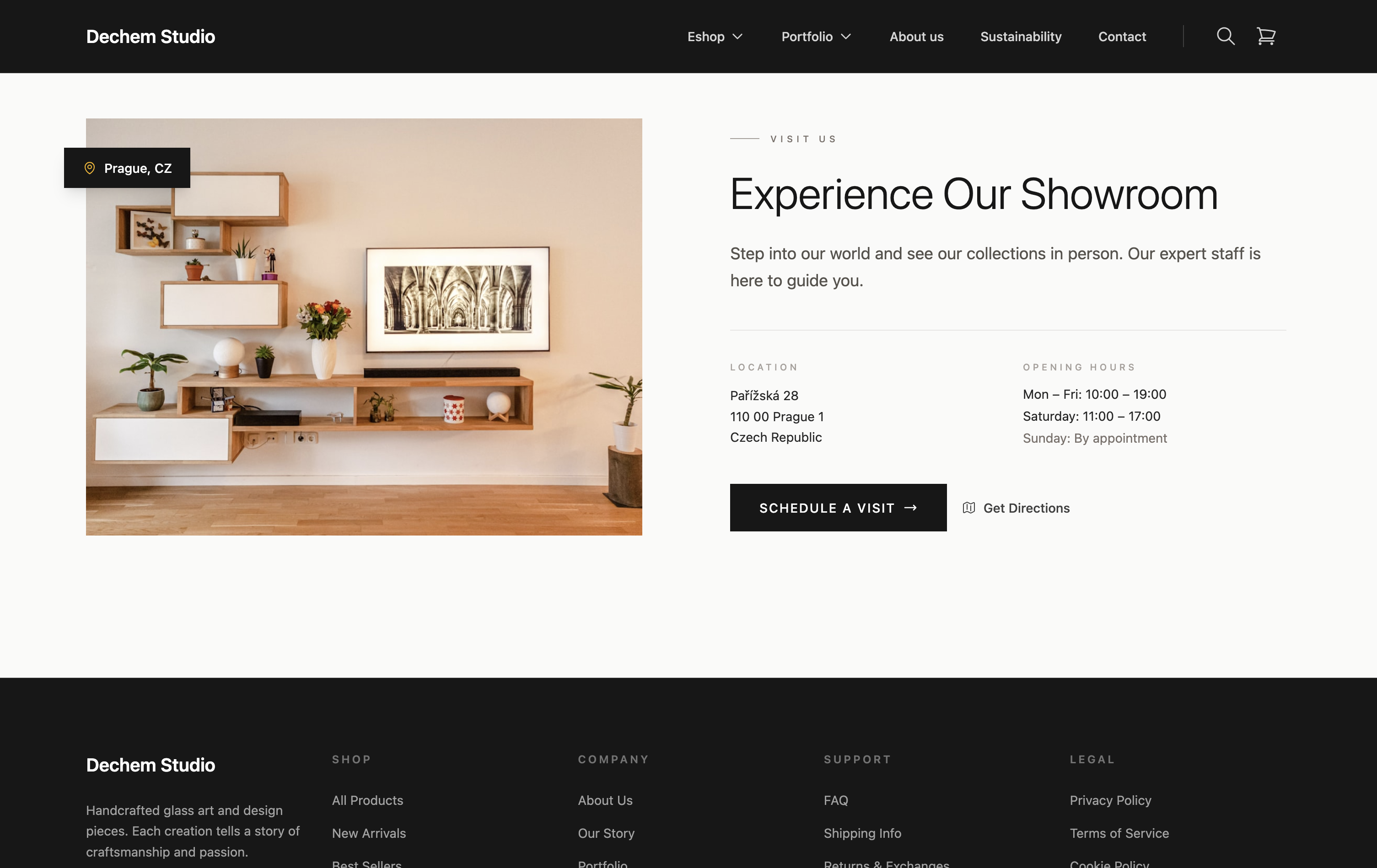 Kontaktní stránka Dechemstudio