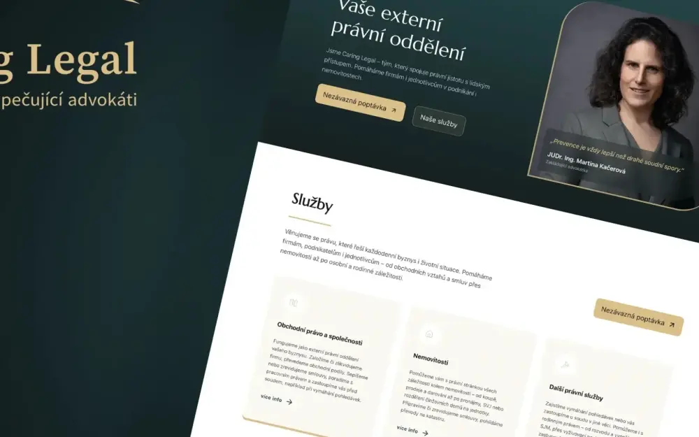 Caringlegal - Advokátní kancelář v Praze – náhled projektu